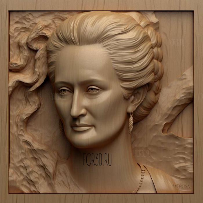 Meryl Streep 3 stl model for CNC